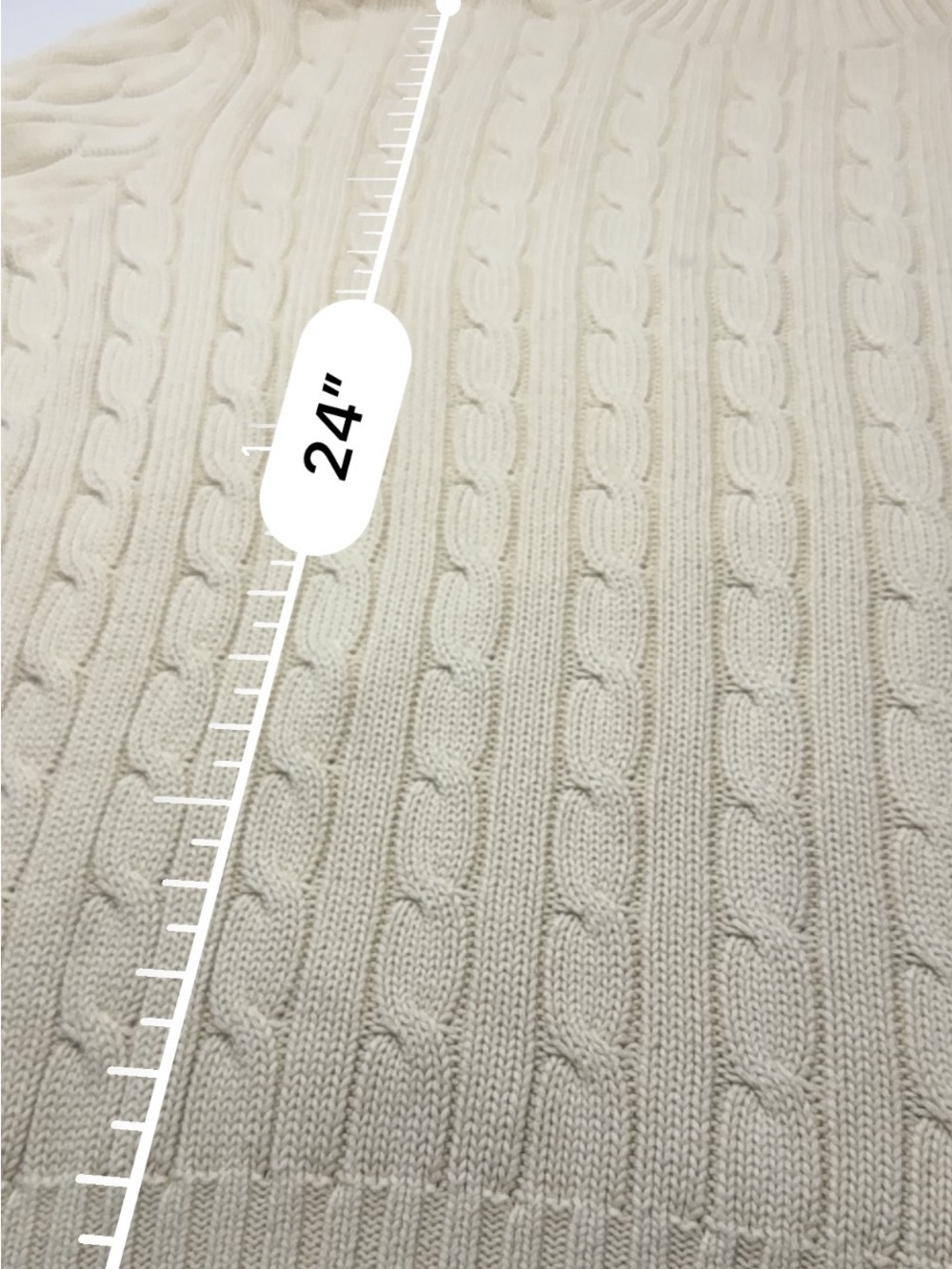 Ralph Lauren Cream Cable Turtleneck Sweater size XL 100% Cotton - Picture 5 of 9